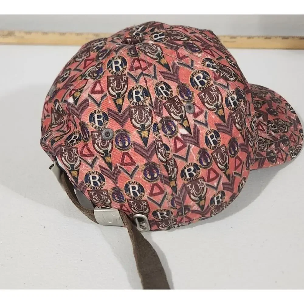 True Religion Hat Cap Allover Print Adjustable Strapback